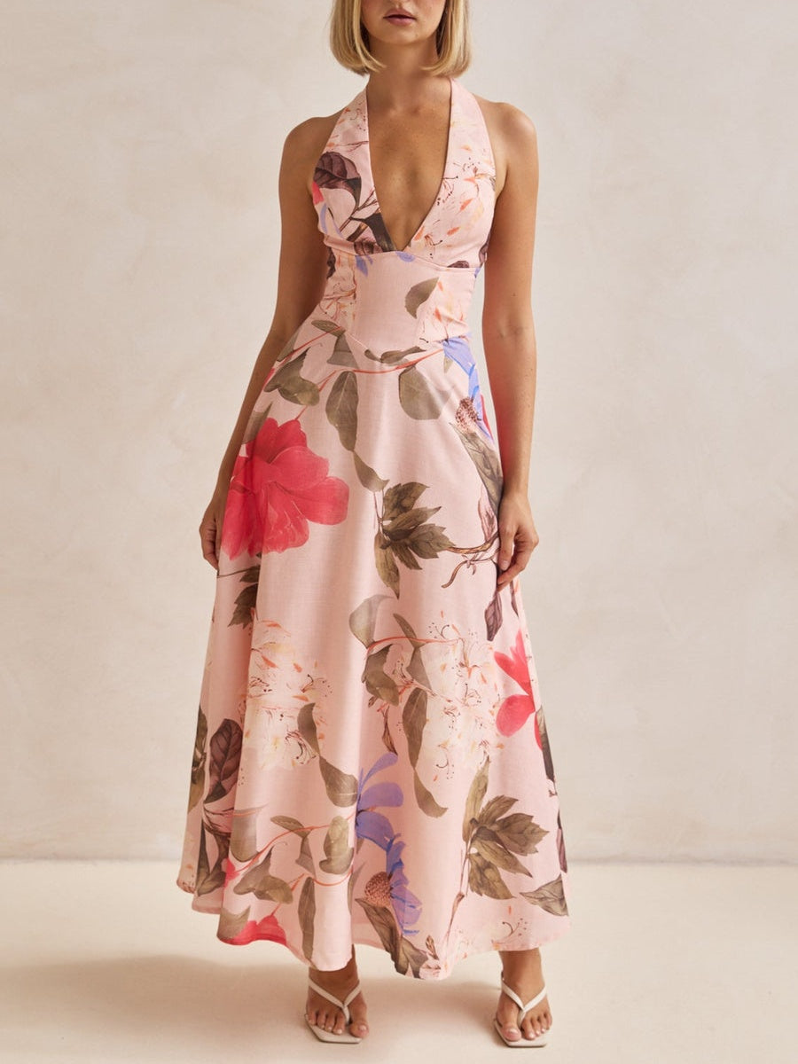 Damen Maxikleid mit tiefem V-Ausschnitt Jully