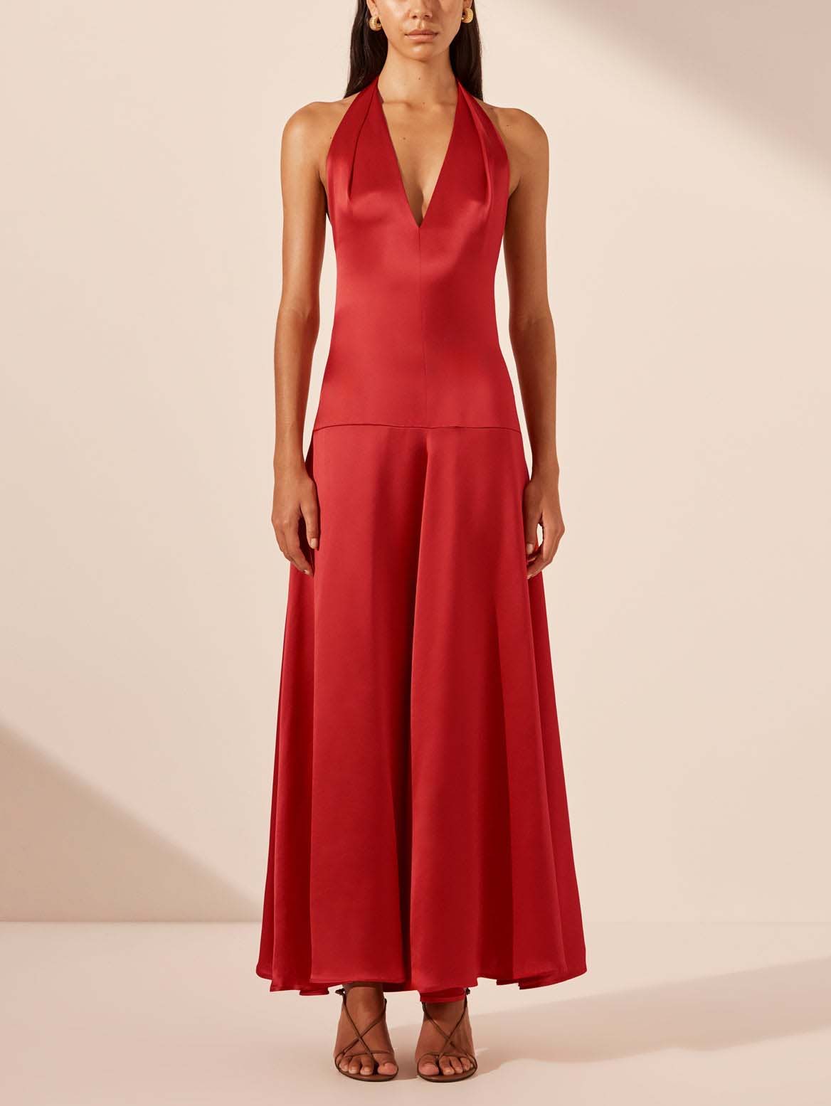 Damen Maxikleid mit tiefem V-Ausschnitt Jully