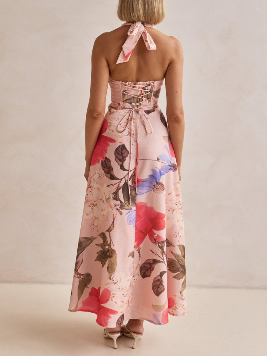 Damen Maxikleid mit tiefem V-Ausschnitt Jully