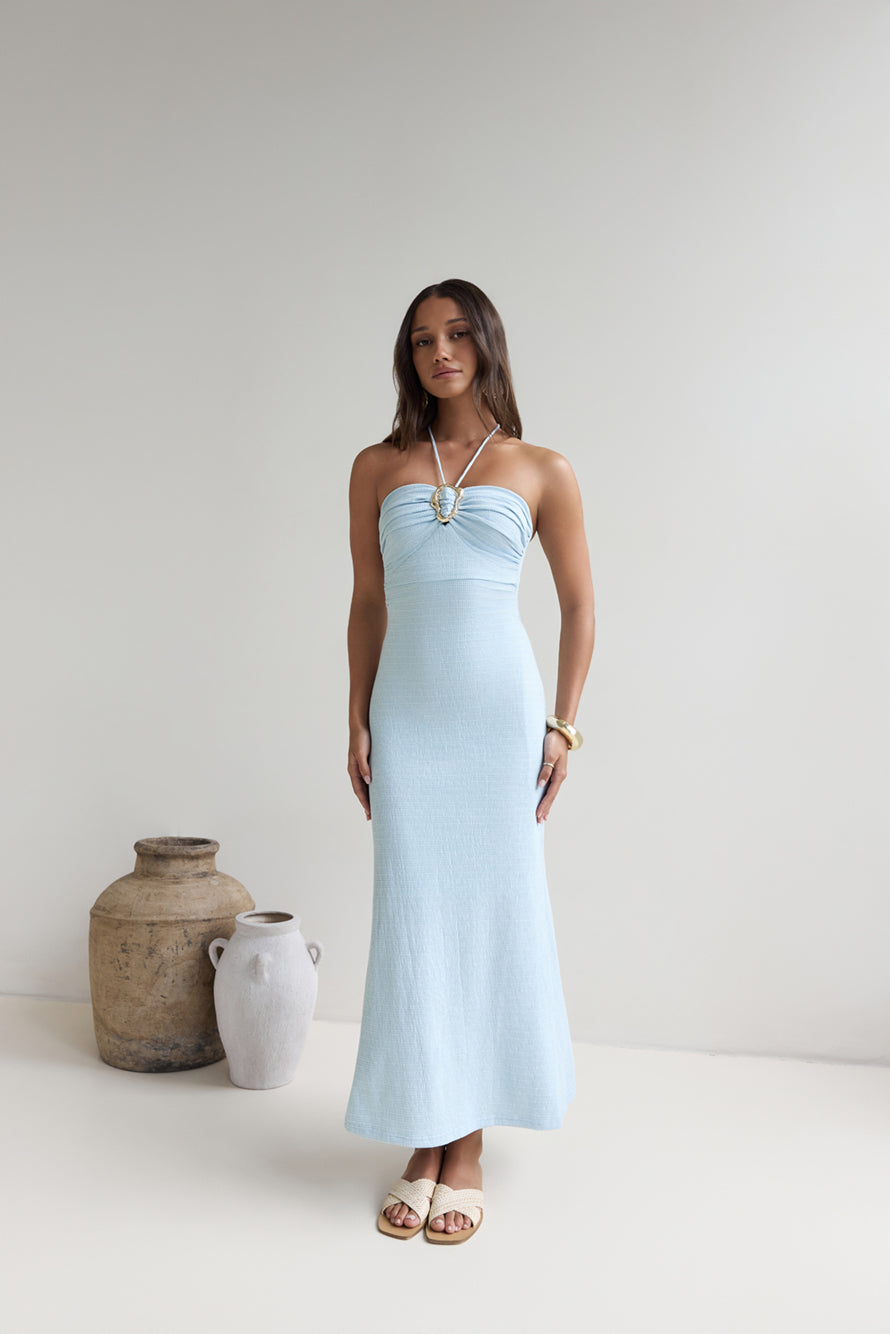 Damen Maxikleid mit trägerlosem Ausschnitt aus Polyester Jully