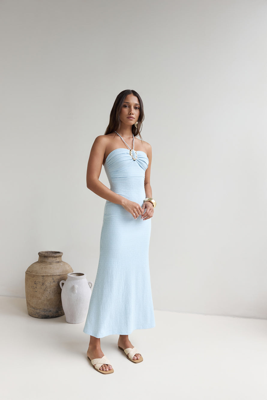 Damen Maxikleid mit trägerlosem Ausschnitt aus Polyester Jully