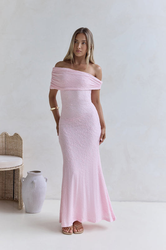 Damen Maxikleid schulterfrei mit fließendem Schnitt Jully