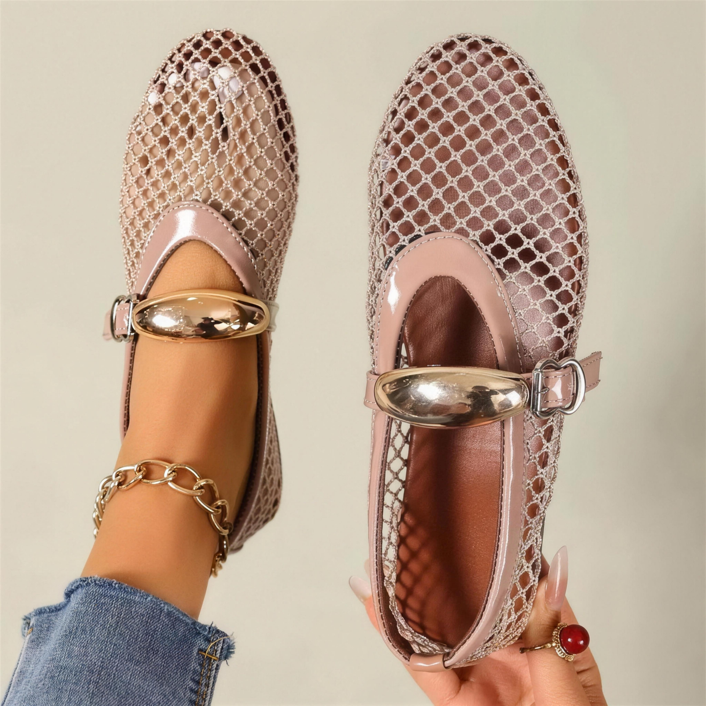 Damen Mesh-Flats mit gepolsterter Innensohle Jully