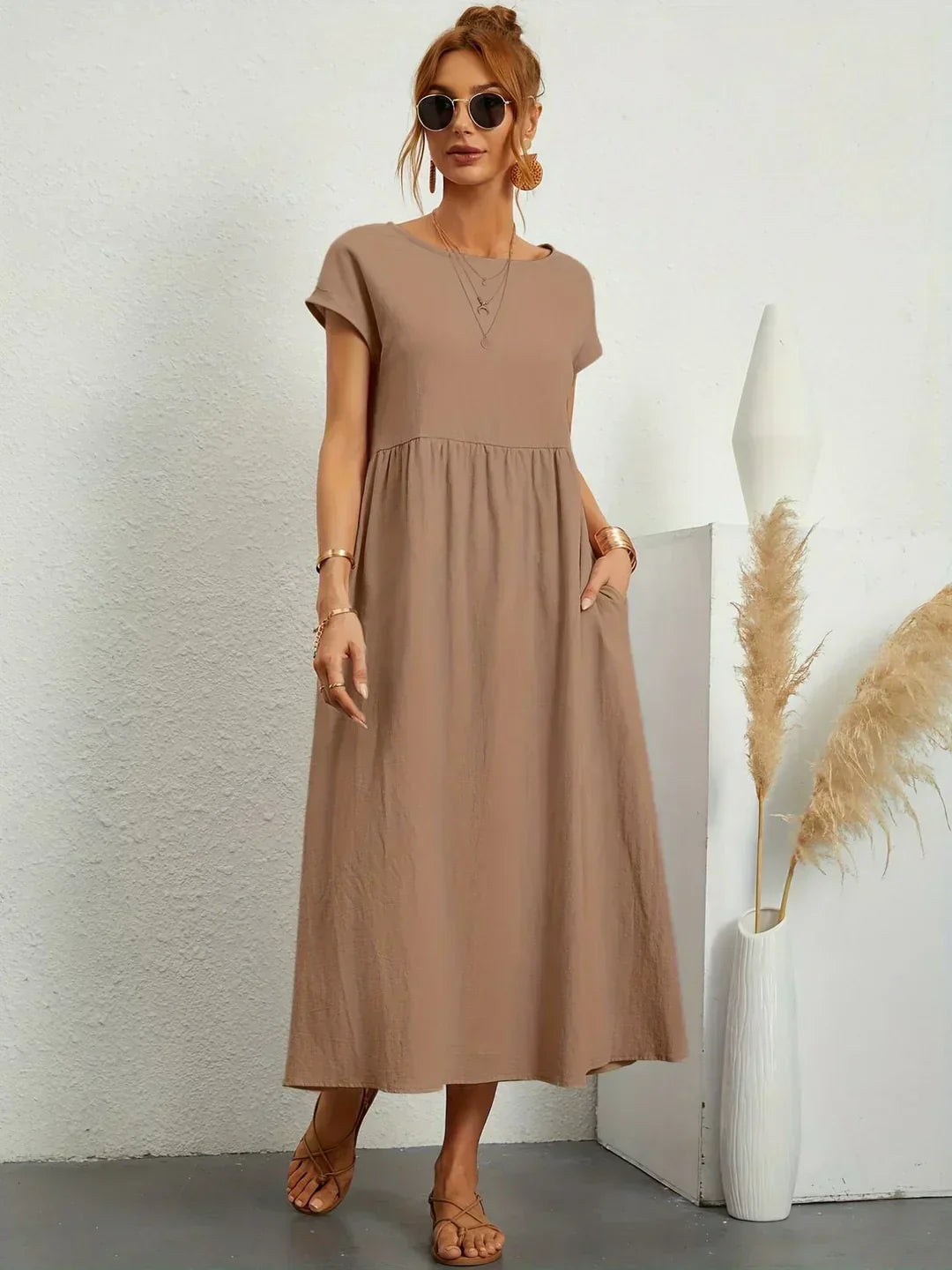 Damen Midi-Kleid aus leichtem Material Jully