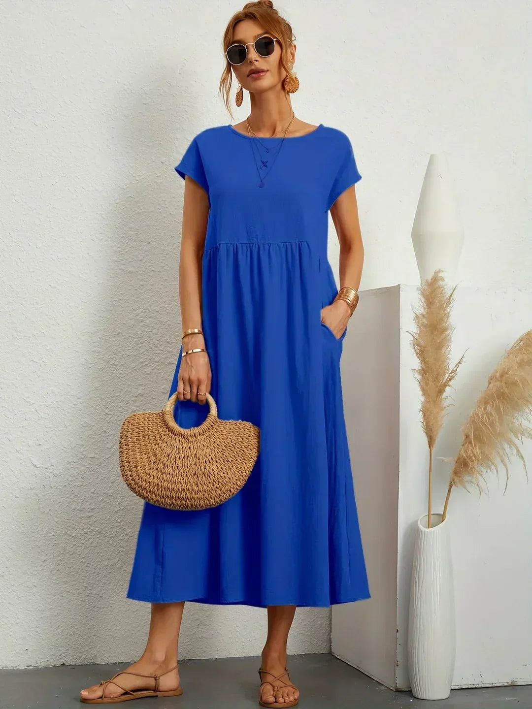 Damen Midi-Kleid aus leichtem Material Jully