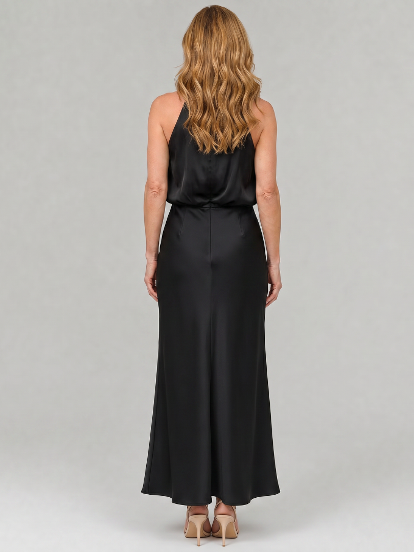 Damen Midi-Kleid mit drapiertem Hals Jully