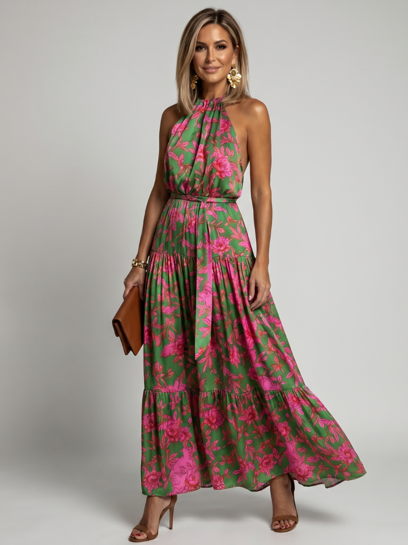 Damen Midi-Kleid mit drapiertem Oberteil Jully