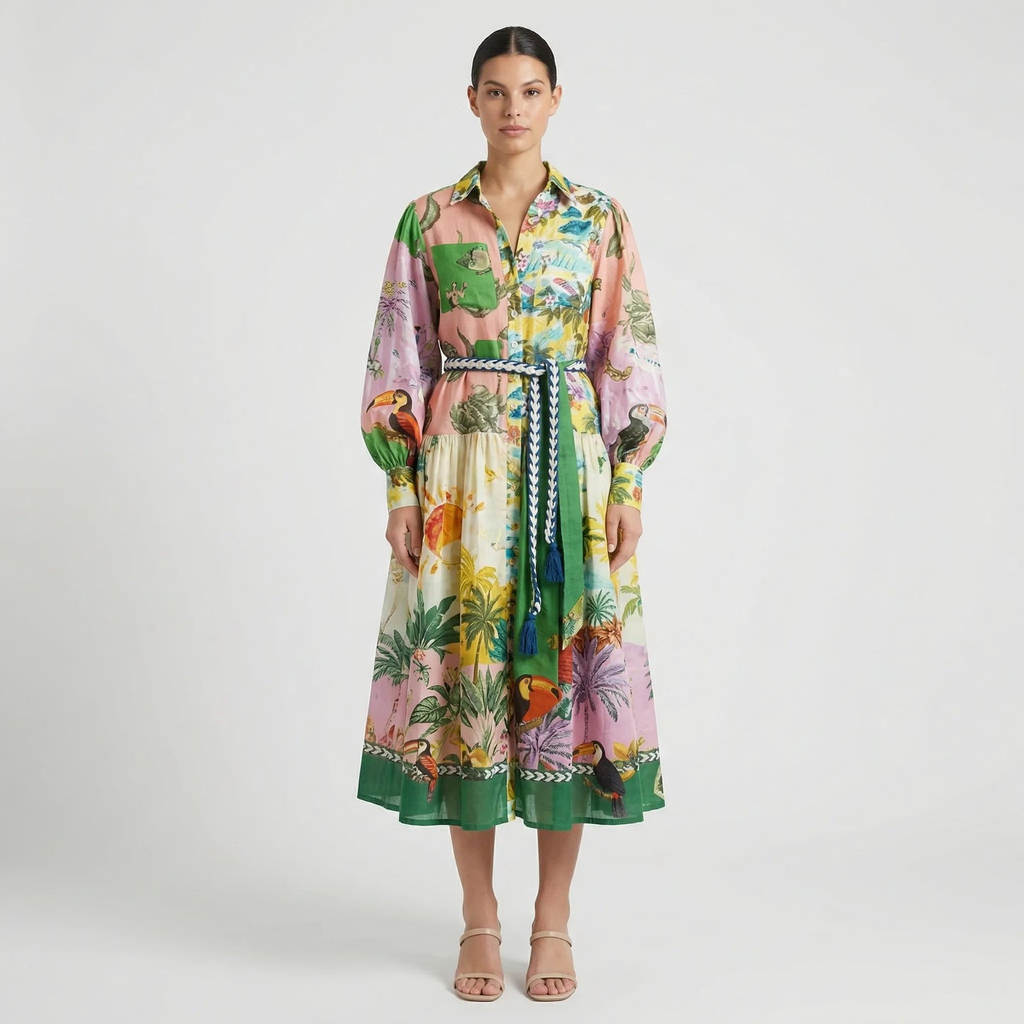 Damen Midi-Kleid mit grafischem Allover-Print Jully