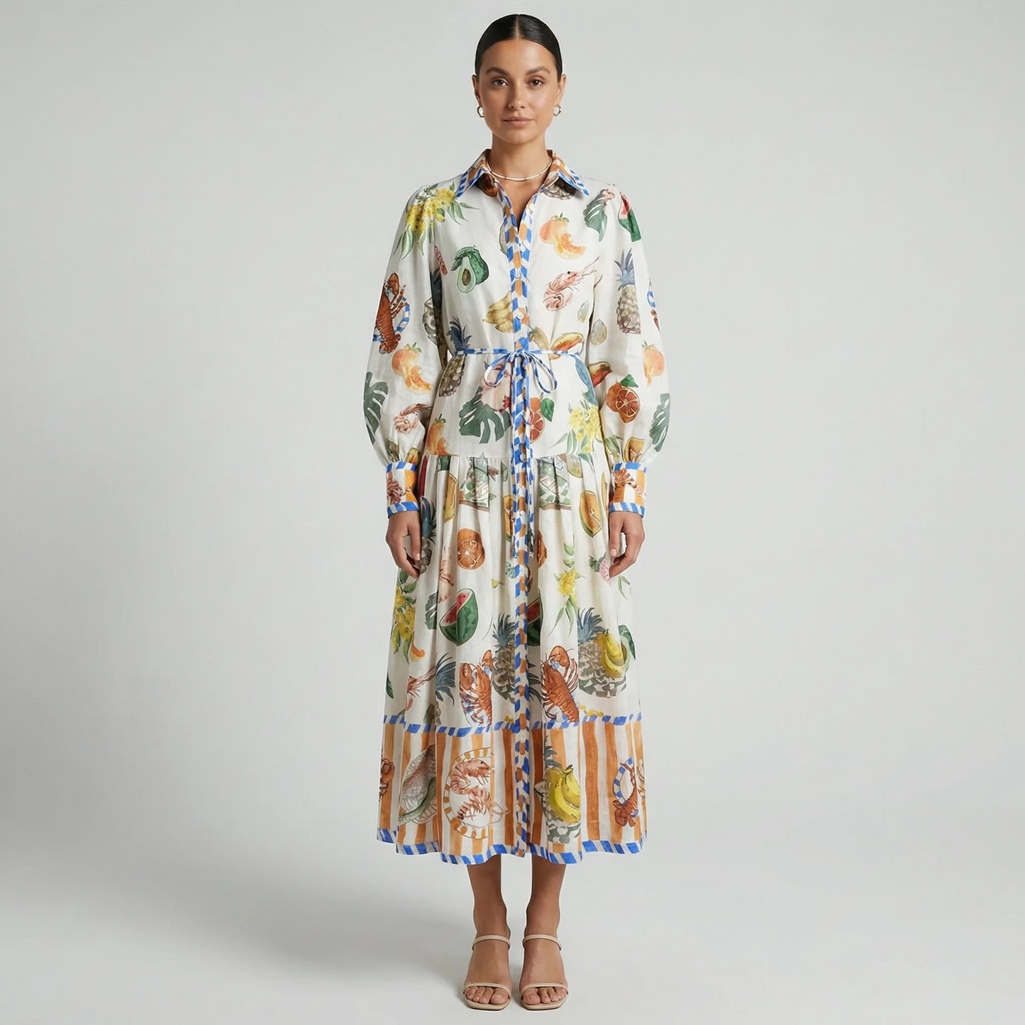 Damen Midi-Kleid mit grafischem Allover-Print Jully