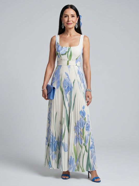 Damen Midi-Kleid mit quadratischem Ausschnitt Jully