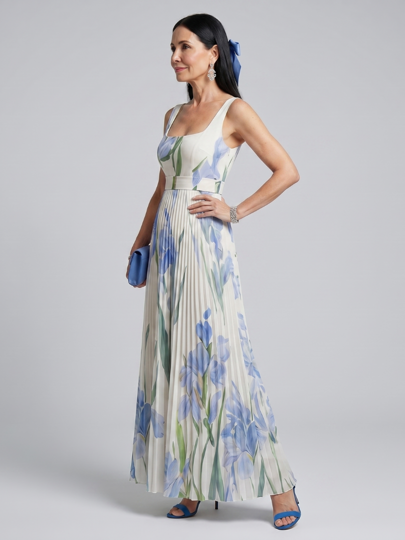 Damen Midi-Kleid mit quadratischem Ausschnitt Jully