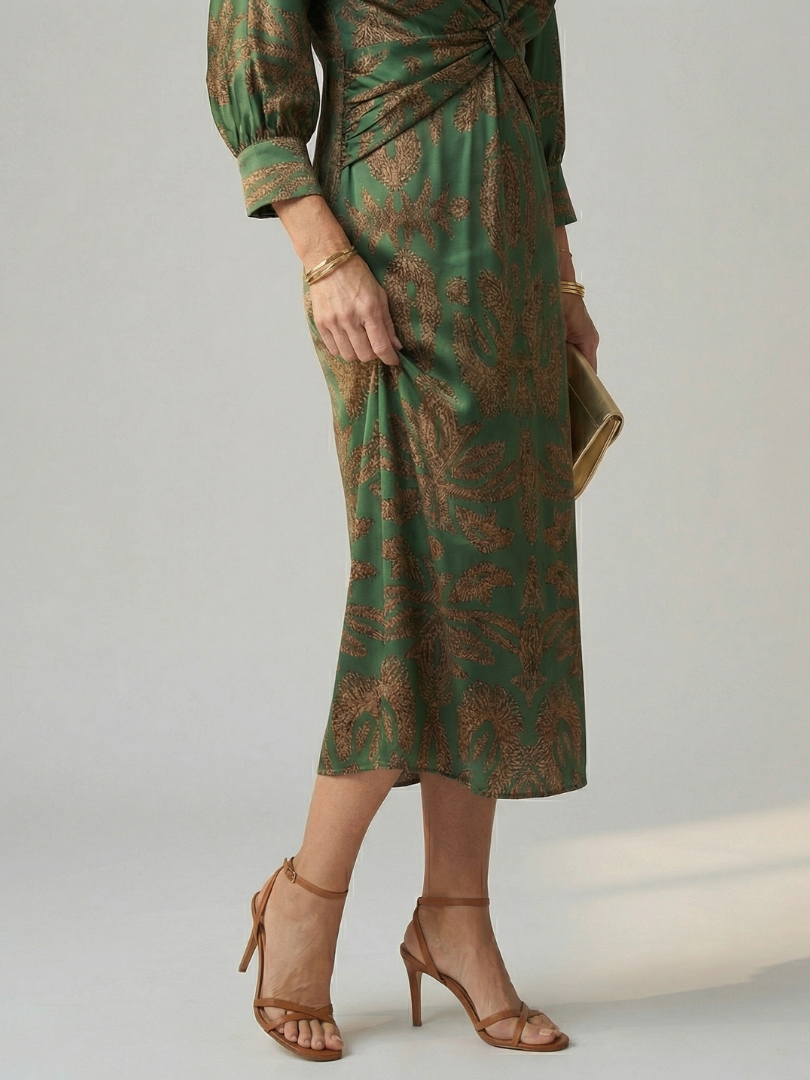 Damen Midi-Wickelkleid aus leichtem Stoff Jully
