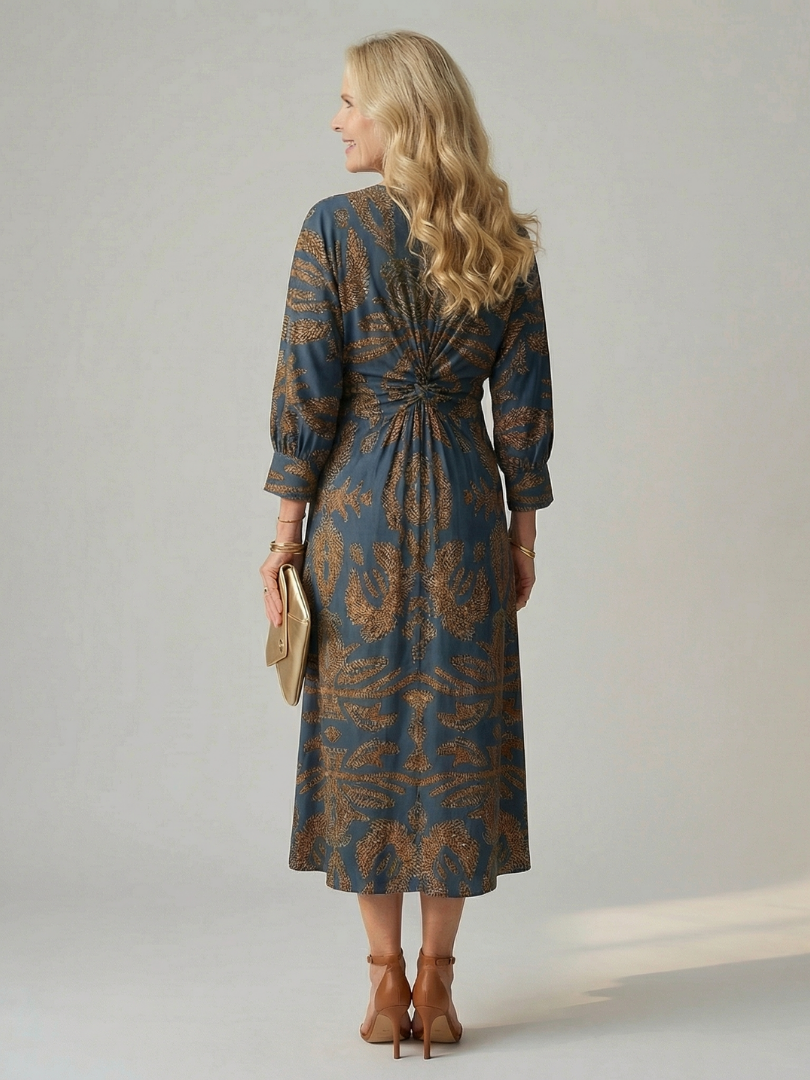 Damen Midi-Wickelkleid aus leichtem Stoff Jully