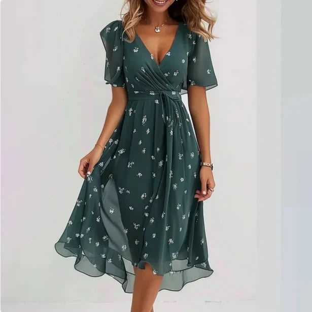 Damen Midi-Wickelkleid mit Blumenmuster Jully