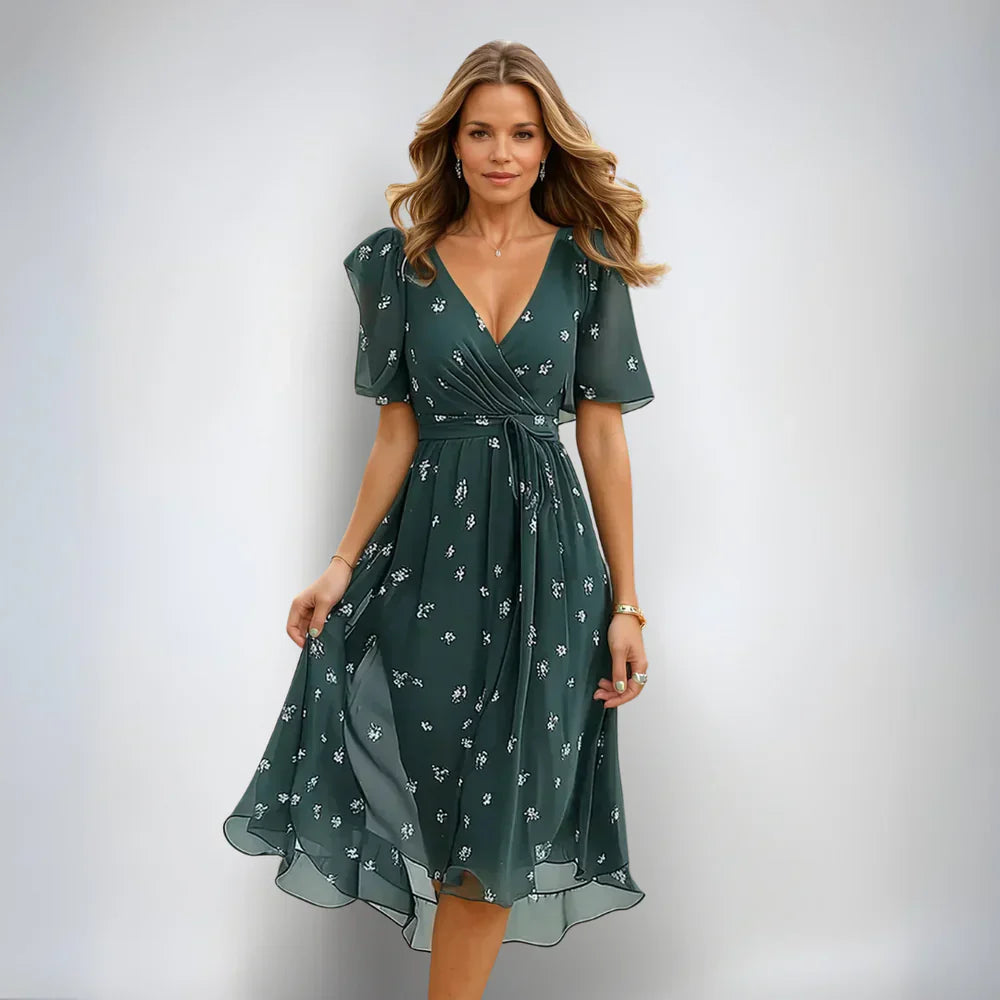 Damen Midi-Wickelkleid mit Blumenmuster Jully