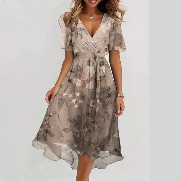Damen Midi-Wickelkleid mit Blumenmuster Jully