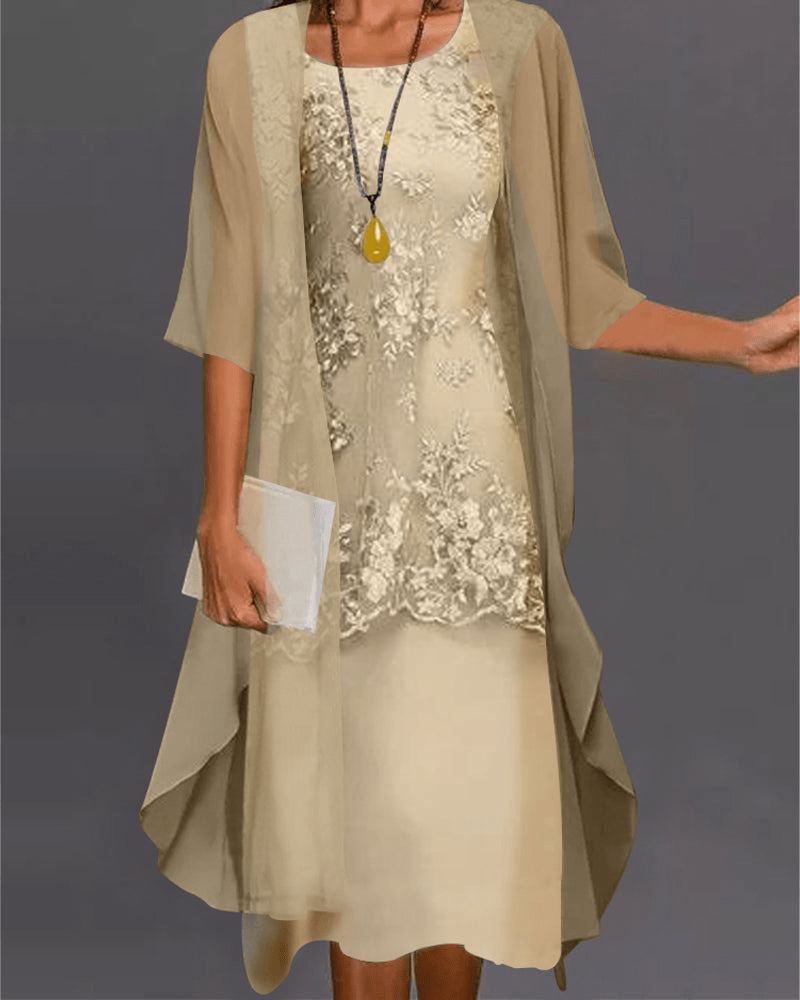 Damen Midi Kleid aus Chiffon mit eleganten Details Jully