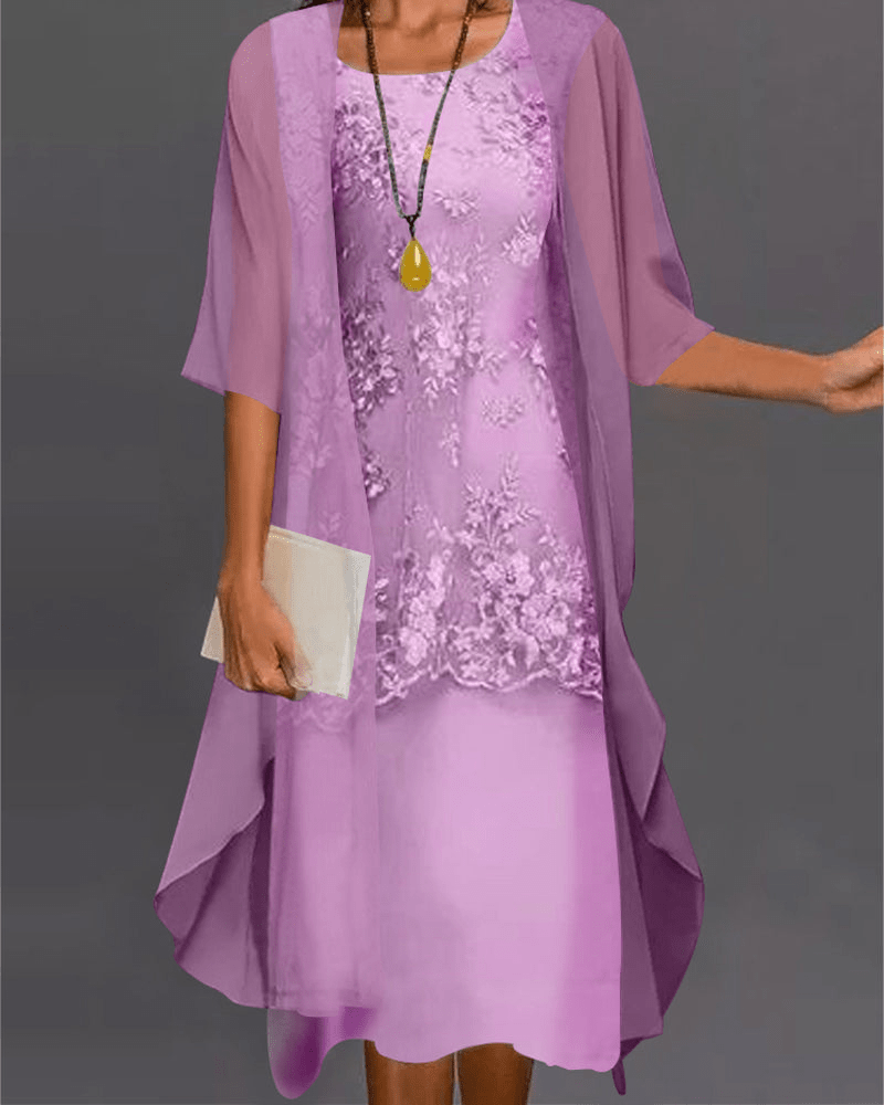 Damen Midi Kleid aus Chiffon mit eleganten Details Jully