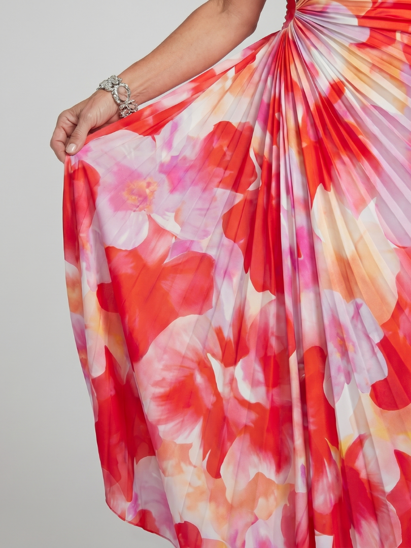 Damen Midi Kleid mit einseitigem Ausschnitt Jully