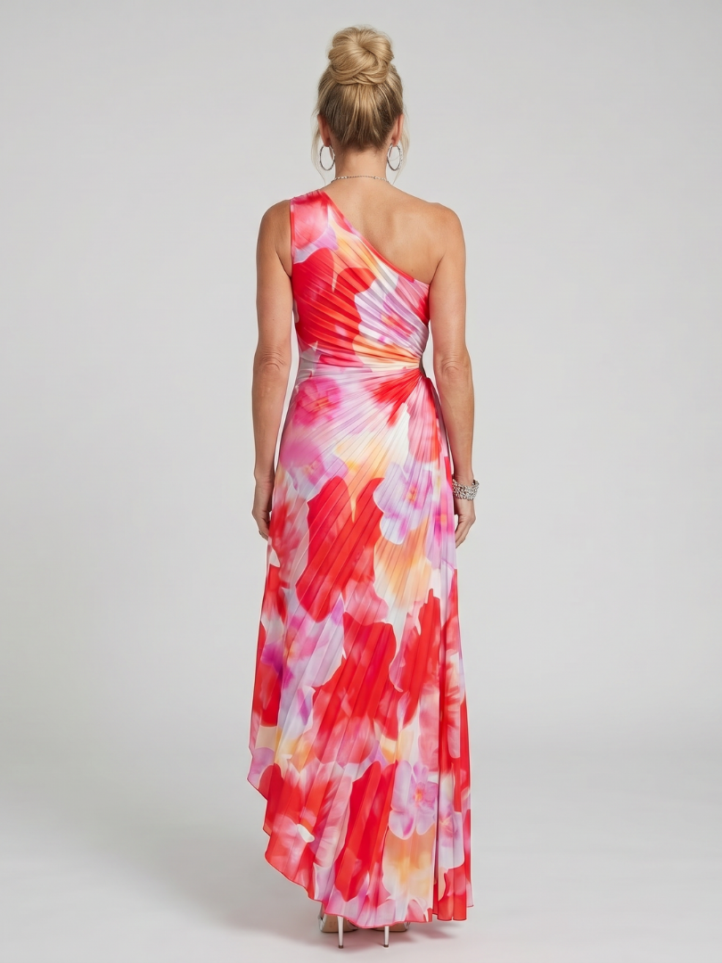 Damen Midi Kleid mit einseitigem Ausschnitt Jully