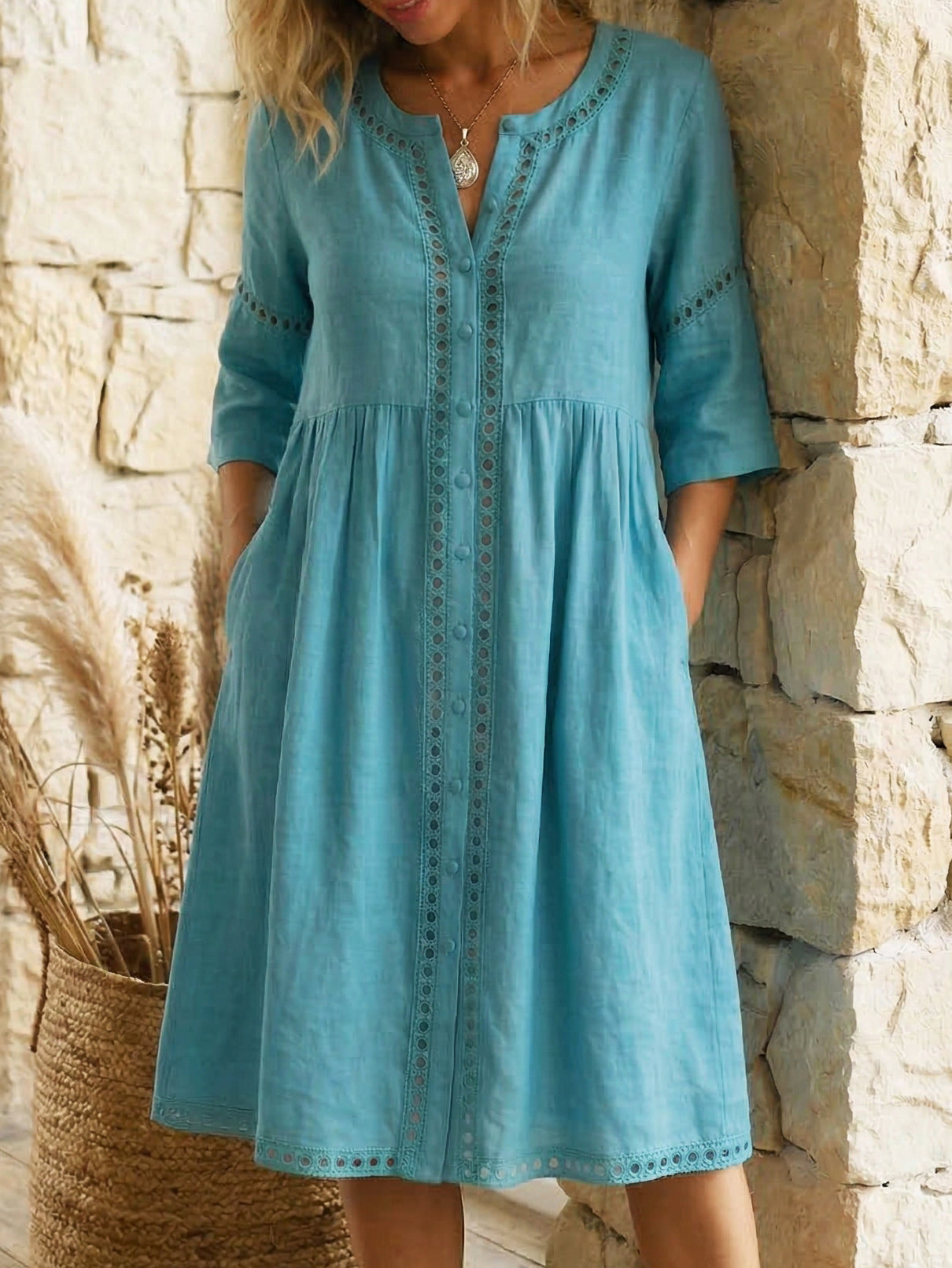 Damen Midikleid aus Leinen mit luftiger Silhouette Jully