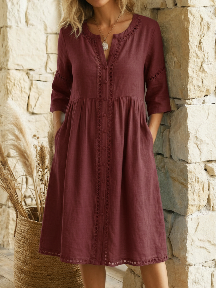 Damen Midikleid aus Leinen mit luftiger Silhouette Jully