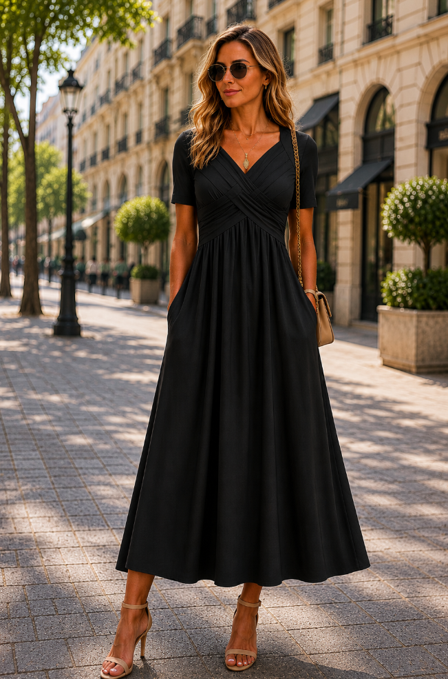 Damen Midikleid mit A-Linien-Silhouette in Grün Jully