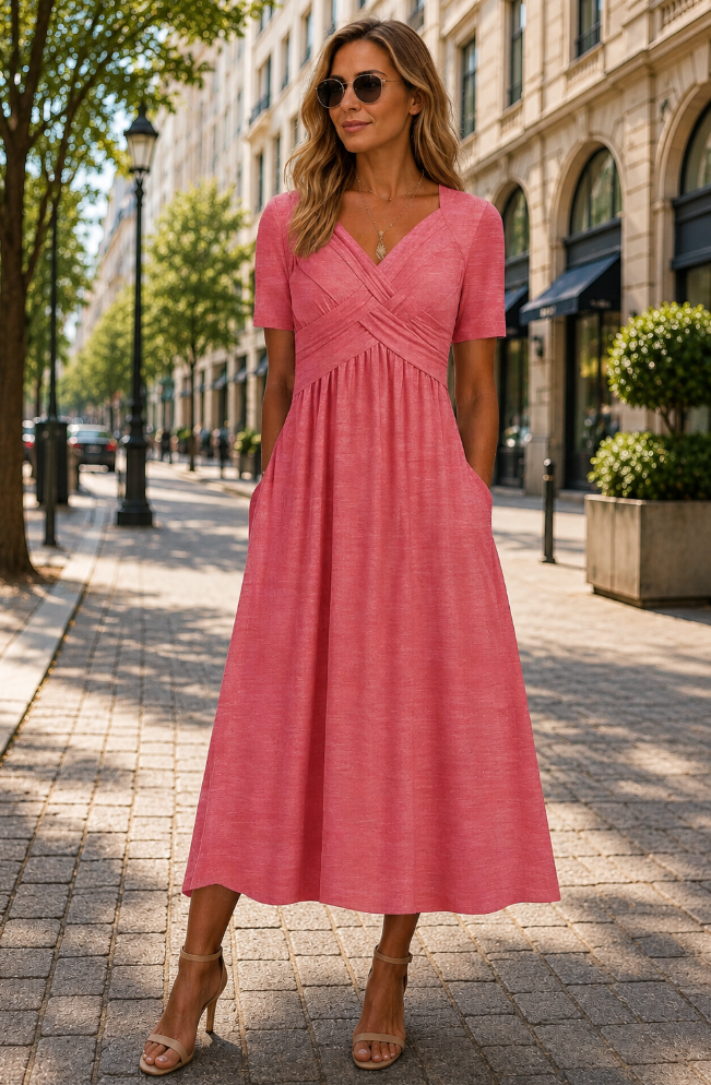Damen Midikleid mit A-Linien-Silhouette in Grün Jully