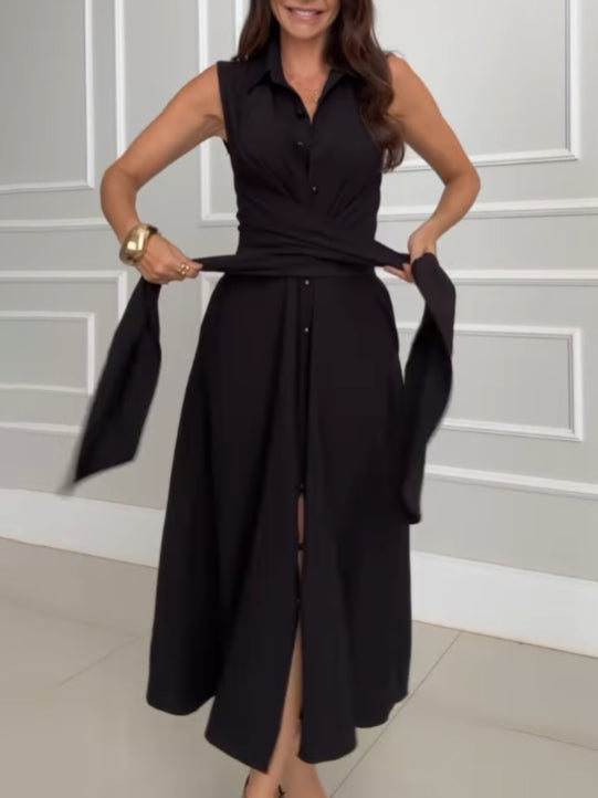 Damen Midikleid mit Bindeband im Hemdstil Jully