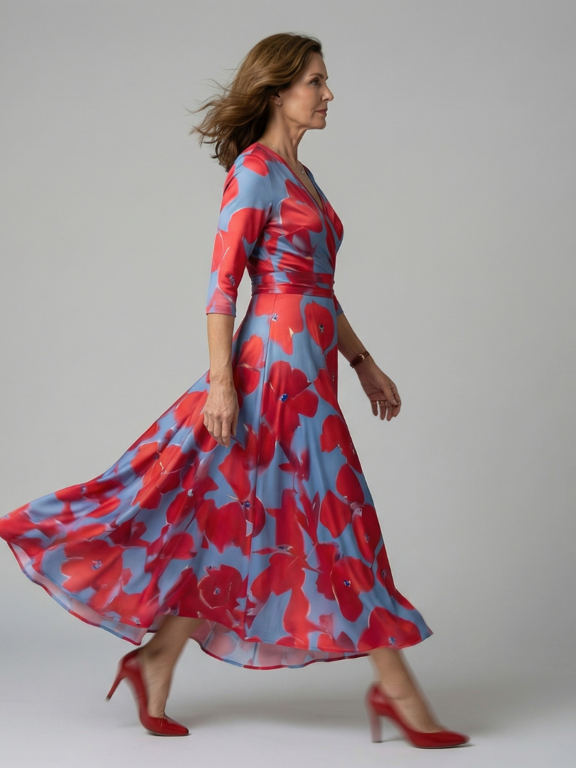 Damen Midikleid mit Celine-Kragen und schmeichelndem Schnitt Jully