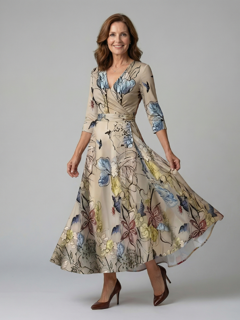 Damen Midikleid mit Celine-Kragen und schmeichelndem Schnitt Jully
