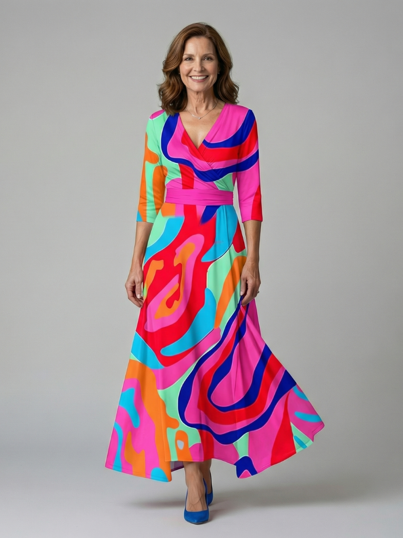 Damen Midikleid mit Celine-Kragen und schmeichelndem Schnitt Jully