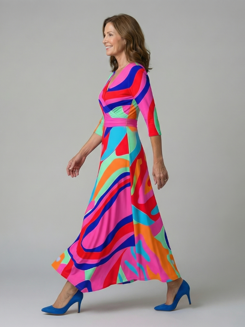 Damen Midikleid mit Celine-Kragen und schmeichelndem Schnitt Jully