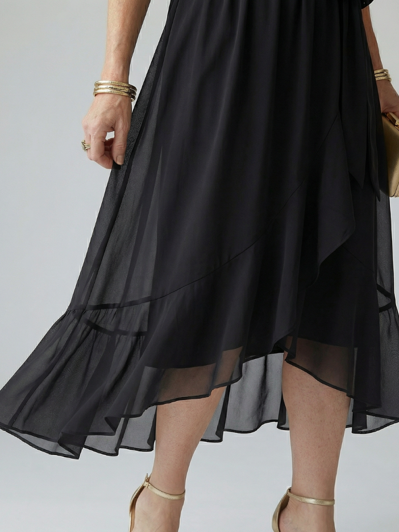 Damen Midikleid mit Drapiertem Schnitt in Elegant Jully