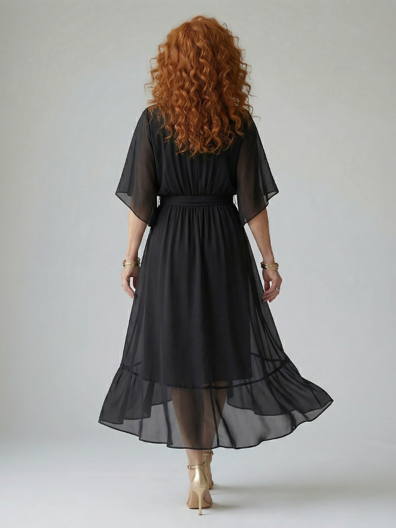 Damen Midikleid mit Drapiertem Schnitt in Elegant Jully