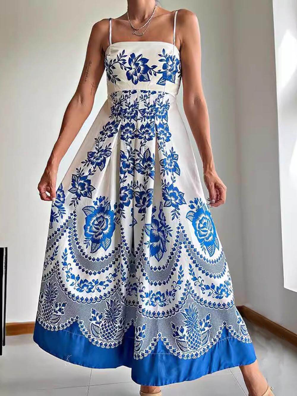 Damen Midikleid mit Ethno-Blumendruck Jully
