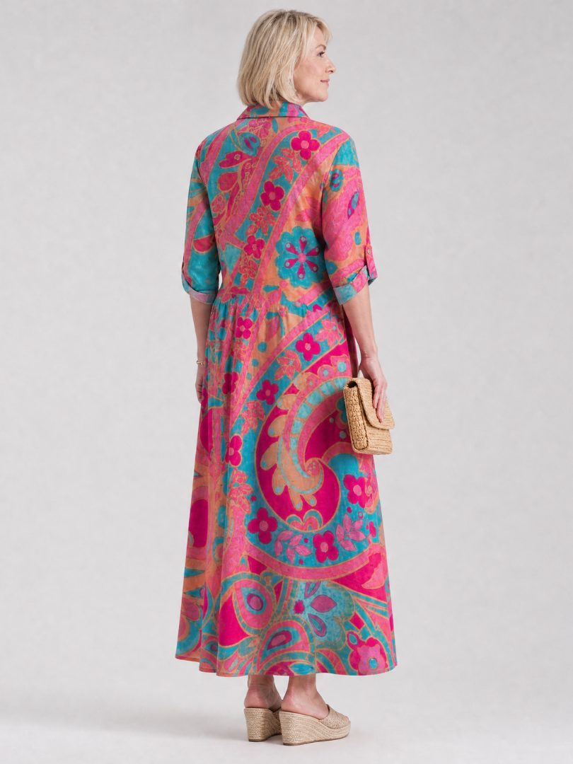 Damen Midikleid mit Knopfleiste und Kragen Jully