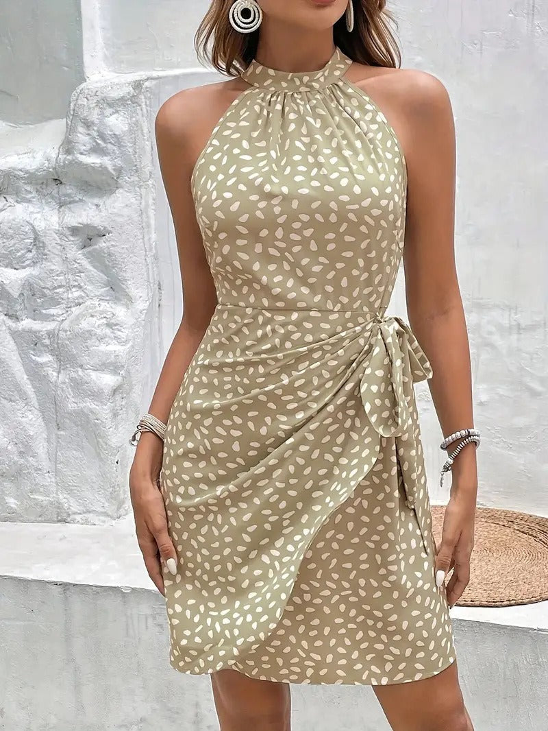 Damen Midikleid mit Neckholder und Tupfenmuster Jully