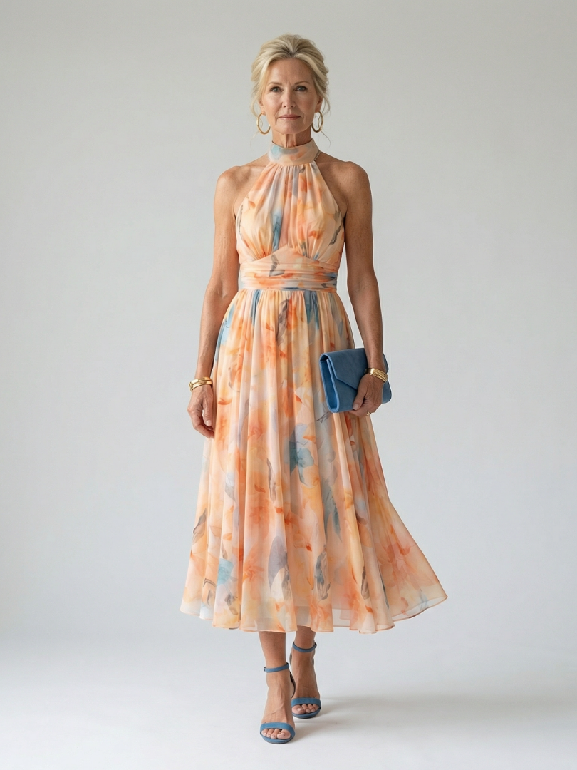 Damen Midikleid mit Neckholder und schmeichelndem Schnitt Jully