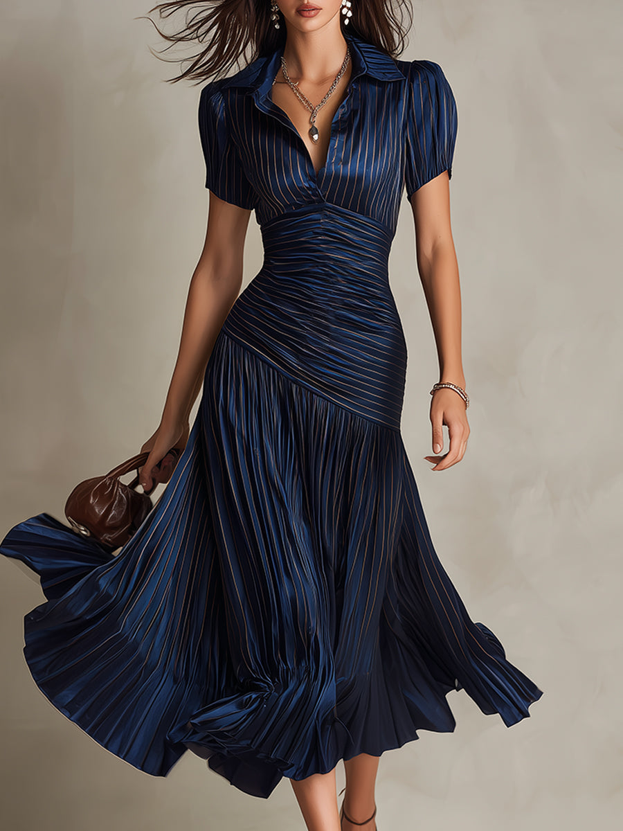 Damen Midikleid mit Retro-Streifen Jully