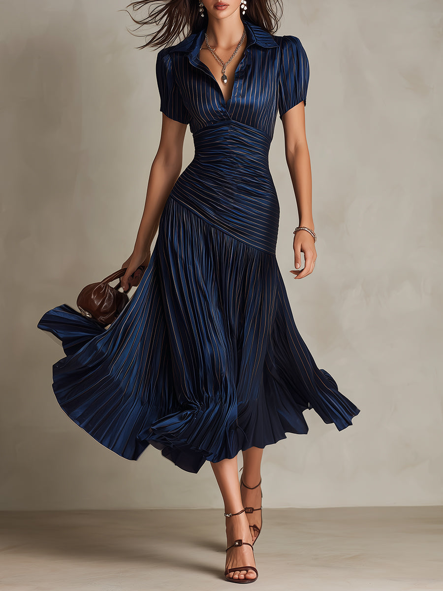 Damen Midikleid mit Retro-Streifen Jully