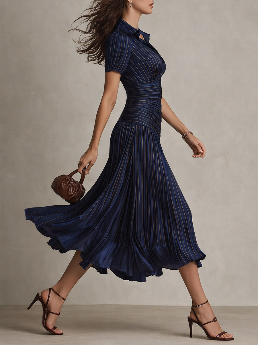 Damen Midikleid mit Retro-Streifen Jully