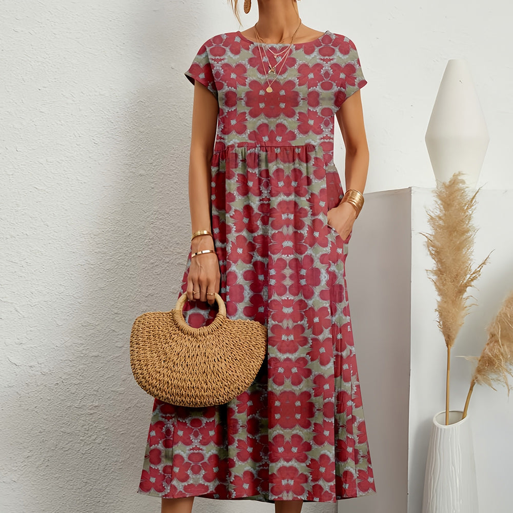 Damen Midikleid mit Rundhalsausschnitt aus Leinen Jully