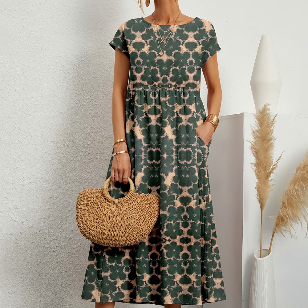 Damen Midikleid mit Rundhalsausschnitt aus Leinen Jully
