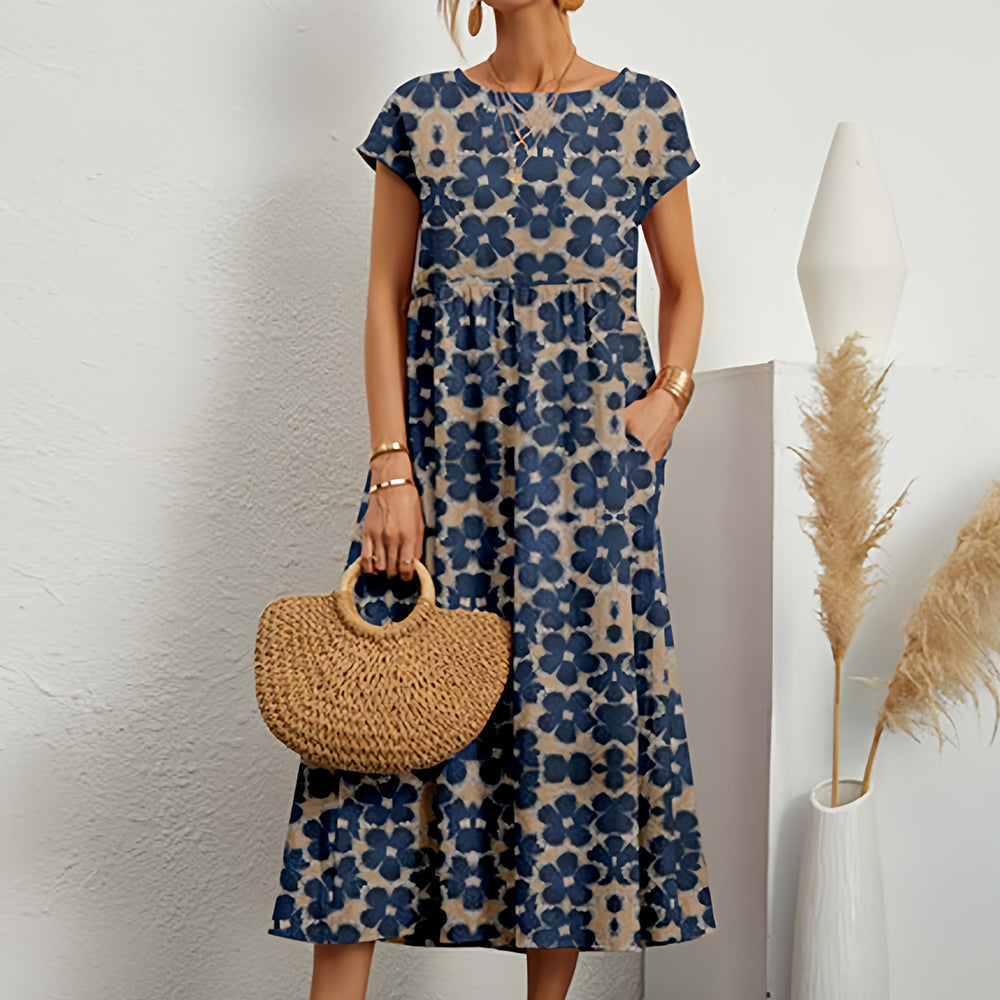 Damen Midikleid mit Rundhalsausschnitt aus Leinen Jully