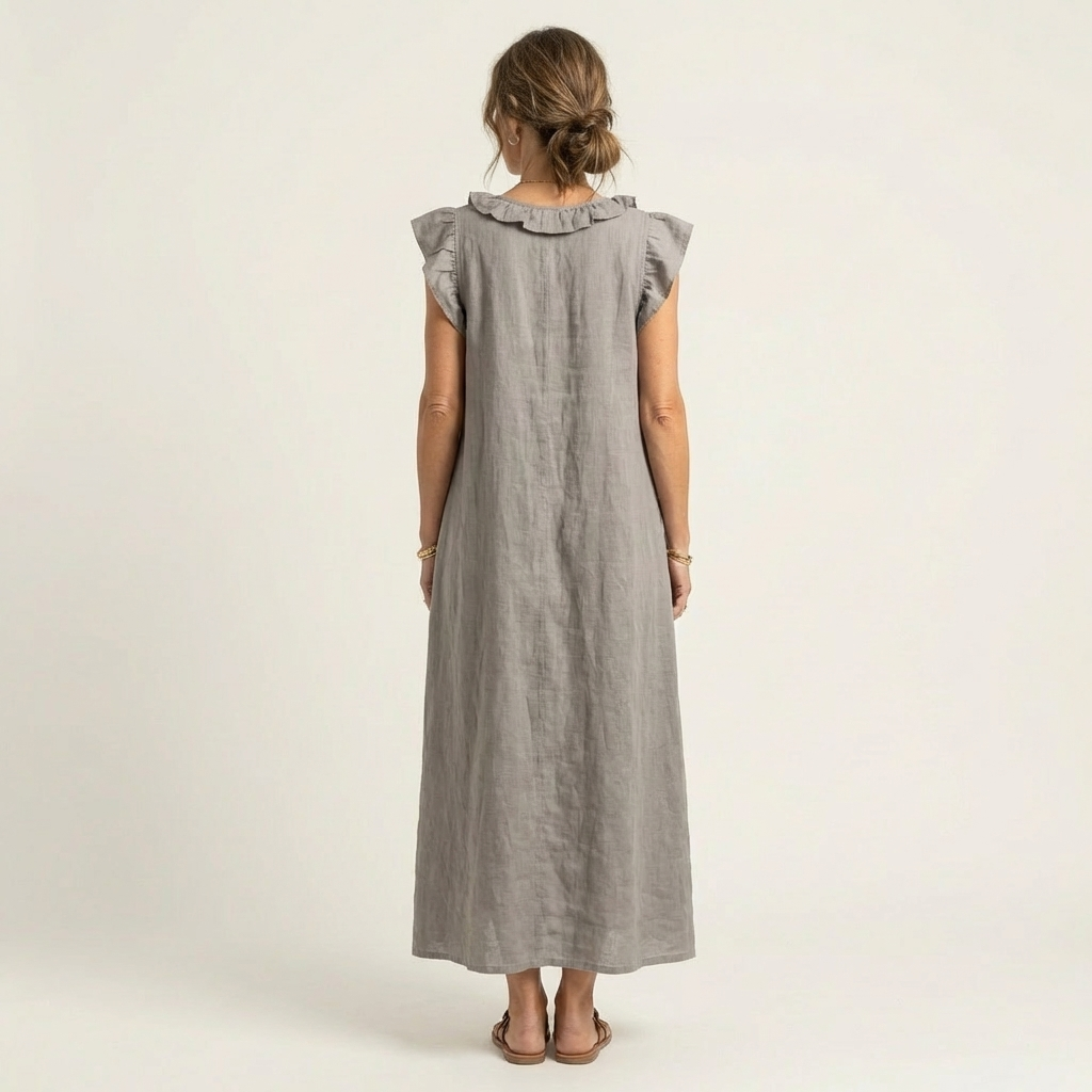 Damen Midikleid mit Rüschen und lockerer Passform Jully