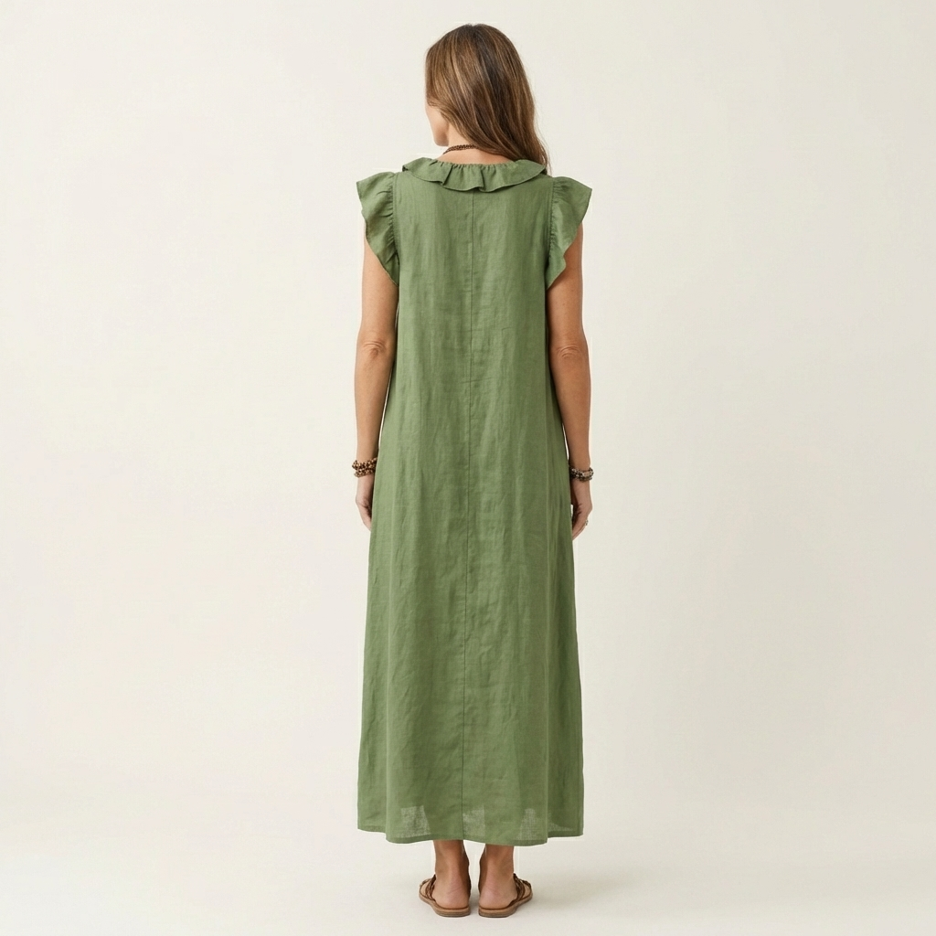 Damen Midikleid mit Rüschen und lockerer Passform Jully