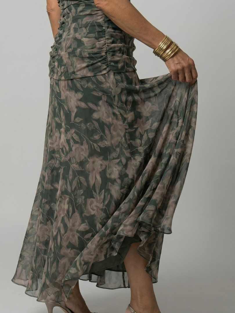 Damen Midikleid mit Schulterfreiem Design in Leicht Jully