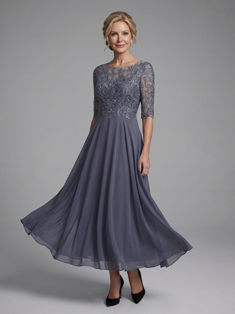 Damen Midikleid mit Spitzenmieder Jully