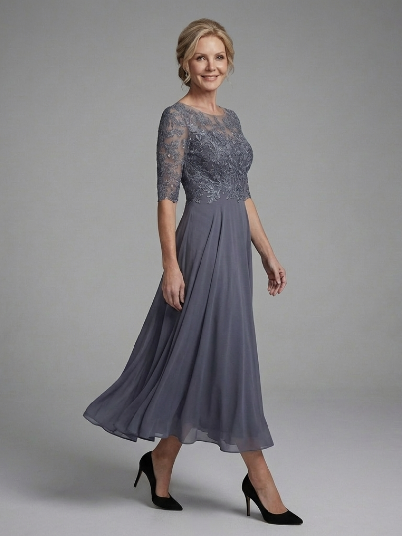 Damen Midikleid mit Spitzenmieder Jully